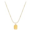 oly-1129c322c4556308efe720b578b578fb Wholesale Small Brics Titanium Steel Necklace Women's Light Luxury Niche High-end Sense Woolen Chain Clavicle Chain Accessories No Fading