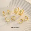 Wholesale Pentagram Earrings For Women With Copper Ear Pins, Electroplated And 14K Real Gold Plated Featuring Zircon Inlay
