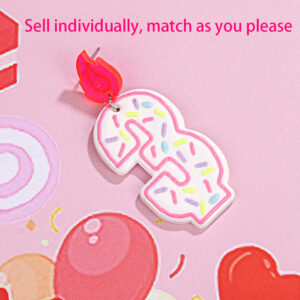 Single side birthday number earrings-3