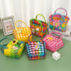 Wholesale Colorful children's portable vegetable basket women's bag artistic handmade woven bag flower cute summer seaside beach