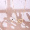 Wholesale 1 Fashion Double-ring Love Necklace Niche Advanced Design Simple Ladies Pendant Jewelry