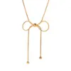 oly-116938ce2536abf5ec63b31a24986193 Wholesale PVD Coated Real Gold Plated 18K Gold Bow Knot 304 Stainless Steel Simple Style Waterproof Non Tarnish 304 Stainless Steel Pendant Necklace