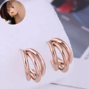 Wholesale 304 Stainless Steel Titanium Steel Circle Electroplated Golden Plated Fashion