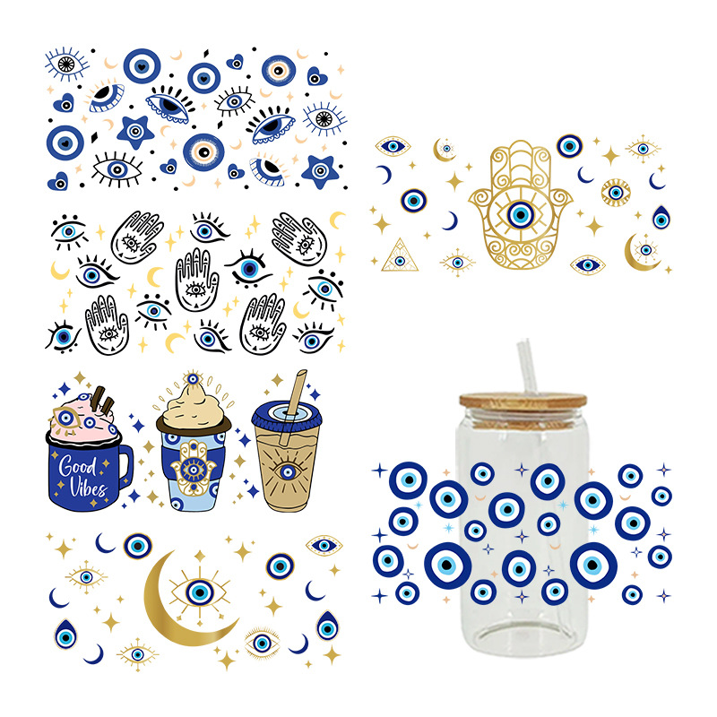 Wholesale New Cartoon printing heat transfer Cup sticking crystal logo pattern 23 cmX11cm in stock