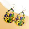 oly-1189a90f9ad27c36b16107b171202c1d Wholesale carnival earrings, hollow teardrop mask clown earrings, personalized hip-hop party set