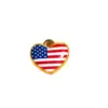 Wholesale Stainless Steel Flag Pendant Heart Shape Necklace DIY Jewelry Accessories Printed Pattern European Style Fashionable Design