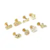 Wholesale 316L Stainless Steel Copper Ear Cartilage Rings & Studs Geometric Waterproof Non Tarnish Surgical Steel Women'S