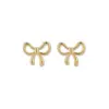 Wholesale Asymmetrical Bow Tie Stud Earrings For Women In 304 Stainless Steel With 18K Real Gold PVD Coated Plating And 0.03µm Thickness