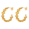 oly-11a929d532cc96152b468b3b9a43a34c Wholesale selling niche personalized jewelry round bead woven stitching design copper material C-type earrings