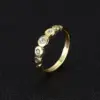 Wholesale Geometric Open Rings For Women In Copper With 14K Real Gold Plated Electroplated Finish And Zircon Inlay