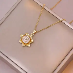 X0561 Gold Sunflower Necklace