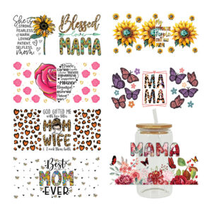Wholesale UV transfer sticker glass crystal label Crystal sticker cross-border special sticker for 16oz glass cup 23cmX11cm
