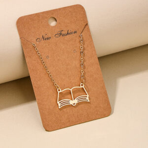 Wholesale 1 fashionable ins style metal hollow book pendant graduation season gift lady necklace selfie pose to wear