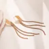 Wholesale Minimalist Vacuum Electroplated 18K Gold Tassel 304 Stainless Steel Earrings For Women Vintage Geometric Earrings