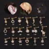 oly-1214399827ef0fe998bf8b4a875434f3 Wholesale 316L Stainless Steel Copper Ear Cartilage Rings & Studs Flower Waterproof Non Tarnish Surgical Steel