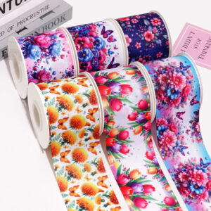 Wholesale Thermal transfer ribbon cartoon printing ribbon printing ribbon thermal transfer ribbon flower diy ribbon roll