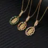 Wholesale Copper Human Vacuum Plating (Outside The Furnace) Zircon Unplated Precious Metal Pendant Necklace