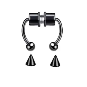 Magnet Nose Ring-Black / As Shown in the Figure