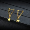 oly-123020895f51e798a5cbc803a32c1041 Wholesale best selling five-pointed star earrings simple fashion titanium steel tassel long pendant earrings earrings