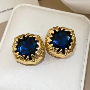 Silver Needle - Gold - Blue (Real Gold Plating)