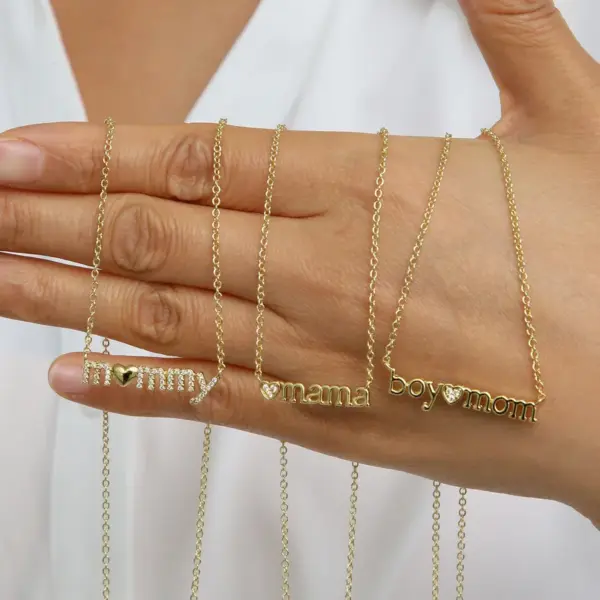 Wholesale Jewelry Simple Style Letter Copper Plating Cable Chain Pendant Necklace