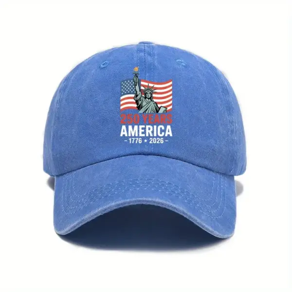 Wholesale Unisex Breathable Baseball Cap With Printing Craft In Dyed Black, Perfect For America's 250th Anniversary