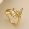 Wholesale Jewelry Simple Style Commute Shell Fish Copper Zircon Inlay Open Rings