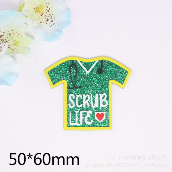 oly-1255a085d937b5d85022e93ec05e0535 Wholesale loose powder cartoon nurse clothes letter bag jewelry acrylic pin cute DIY patch accessories