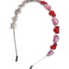 oly-125c9b4d6a4208dd3473934c75134ca9 Wholesale Simple Fashion Environmental Protection Metal Material Peach Heart Gem Hair Hoop Women's Valentine's Day Mother's Day Hair Accessories