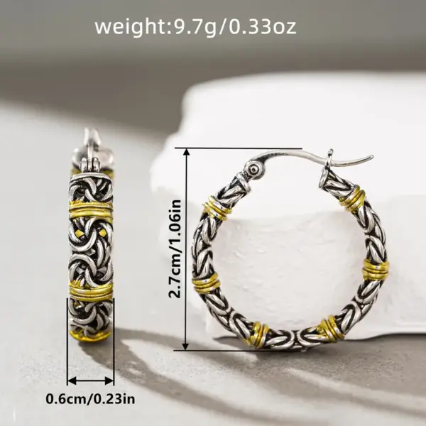 Wholesale Three-dimensional Geometric Earrings For Women In Copper With KC Golden Water Plating And 0.03µm Thickness