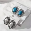 Wholesale 304 Stainless Steel Artificial Pearl Oval Women's Earrings Feminine Style Unisex