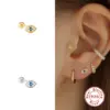 Wholesale 1 Piece Ear Cartilage Rings & Studs Fashion Devil'S Eye 925 Sterling Silver Plating Rhinestones