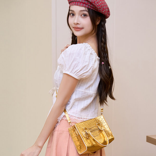 oly-128ce7af286509410bd05433af527532 Wholesale Glossy stone-textured Birkin bag, handbag, shoulder bag, crossbody bag, small square handbag