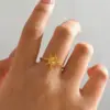 Wholesale Ion Plating (IP) 18K Gold Plated Sun 304 Stainless Steel Simple Style Waterproof Non Tarnish Open Rings