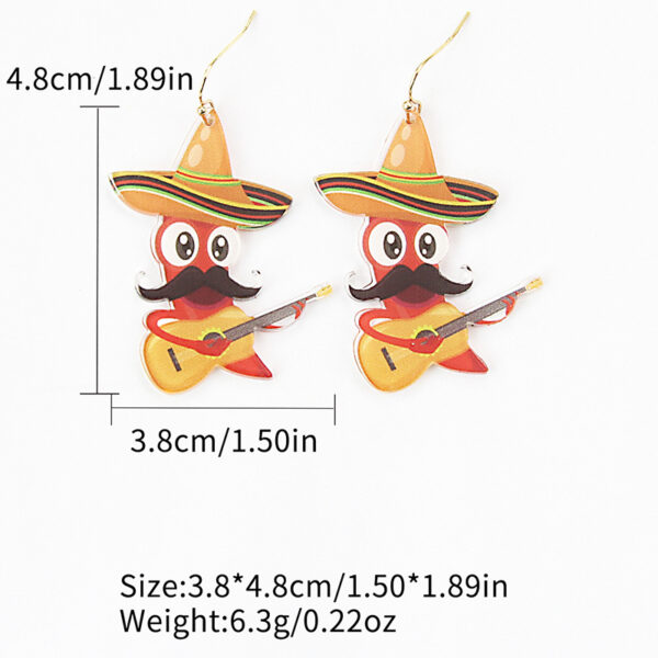 oly-12925f558bc45a9fe93aea670fed8243 Wholesale hip hop Carnival chili Guitar Man Rock wind Western Denim acrylic earrings