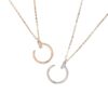 Wholesale Electroplated copper full diamond nail necklace with polished nail design, clavicle chain