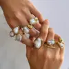 Wholesale Style Stainless Steel Acrylic Pearl Ring Niche High-end Feel Non-fading Jewelry Stainless Steel Accessories Rings