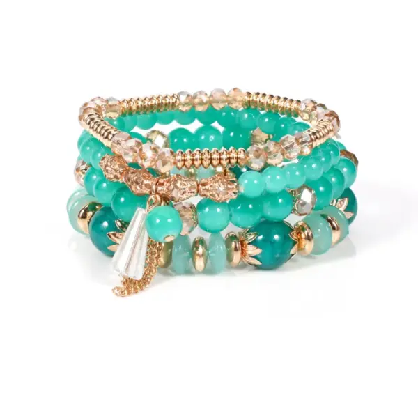 Wholesale Bohemian Multicolor Rhinestones Imitation Pearl Alloy Glass Wholesale Bracelets