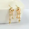 Wholesale Paper Clip Stud Earrings With Electroplated 14K Gold Copper And Zircon Inlay Featuring 925 Sterling Silver Ear Pins