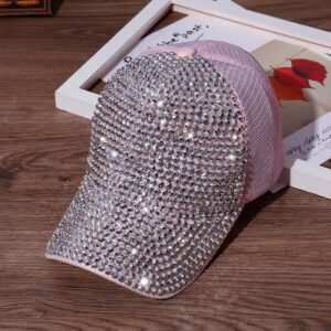 Pink mesh hat silver diamond / Adjustable