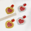 Wholesale Valentine's Day Letter Pendant High-grade Earrings Peach Heart Love Festival Sweet Wind Glitter Yak