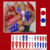 Wholesale Flag Design Wearable Nail Stickers Medium Size Nail Art Stickers Retro French Cartoon Heart-shaped Floral