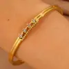 Wholesale Solid Color Roman Style Bangle For Olympic Games, Made Of 304 Stainless Steel With 18K Real Gold Plated And Rhinestones Inlay