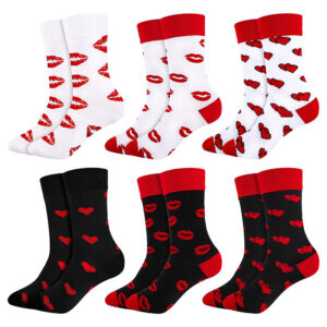 oly-12d5e8420920e4bde03249b79e682867 Wholesale valentine's day socks love contrast color tube socks Valentine's Day lovers cotton socks manufacturers