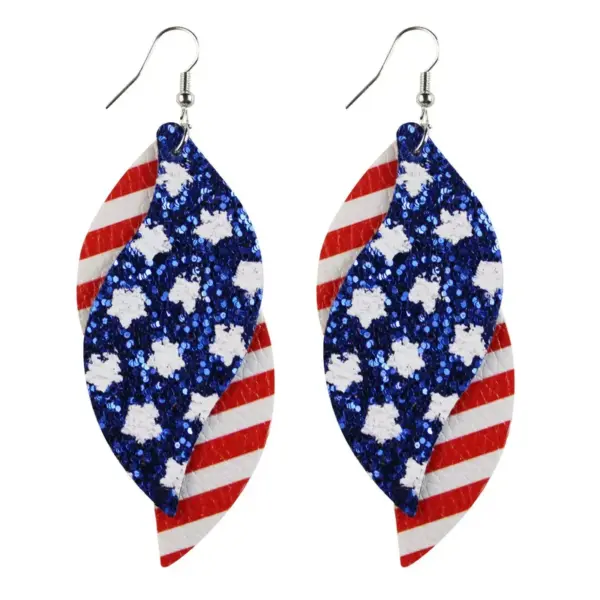 oly-12efd4fa4489077ed205cc54a1e4438c Wholesale Unisex American Flag Acrylic Drop Earrings, Perfect For Independence Day Celebrations