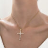 oly-12eff9803b5e2d9d059973cd01b5091d Wholesale Simple Cross Pendant Necklace for Women Selling Zircon Water Drop Clavicle Chain