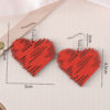 Wholesale Valentine's Day Sunflower Bow Red Love Pendant Earrings Wooden Double-sided Valentine's Day Earrings
