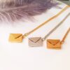 oly-131128f553f3a29316be4d973e9acc42 Wholesale Creative High-End Light Luxury Love Letter Can Be Flip-Top with Magnetic Envelope Necklace Can Be Engraved Valentine's Day Gift