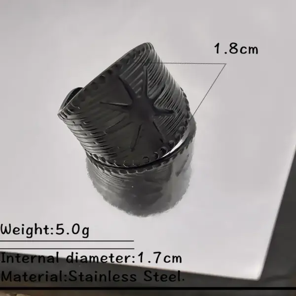 Wholesale Stainless Steel Snake Skin Style Ring Black Bat Lip Design Halloween New Arrival Non-Fading Couple Unisex Adjustable Open Ring