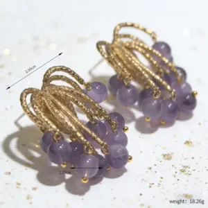 Amethyst Grape Tassel Earrings